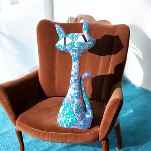 Mid Century Modern Cat Pillow, MCM Decor, Plush Cat, Atomic Cat Vintage …